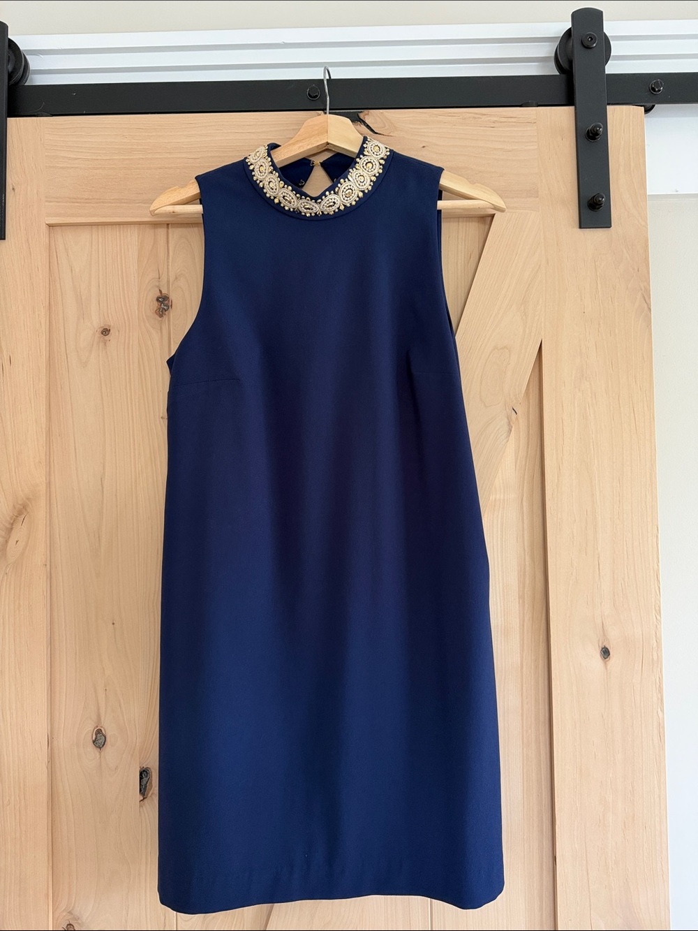 Lilly Pulitzer Navy Shift Dress with Gold Embellished Collar